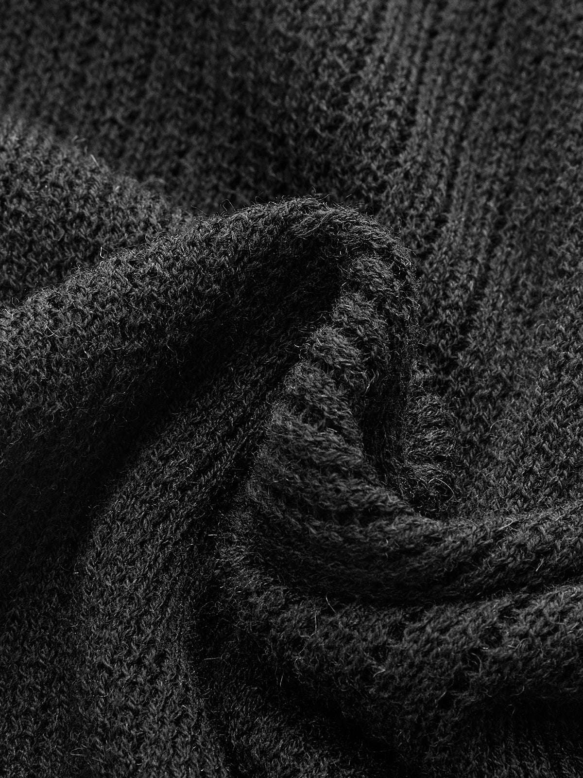 Önden Bağcıklı Transparan Uzun Kollu Triko Kazak