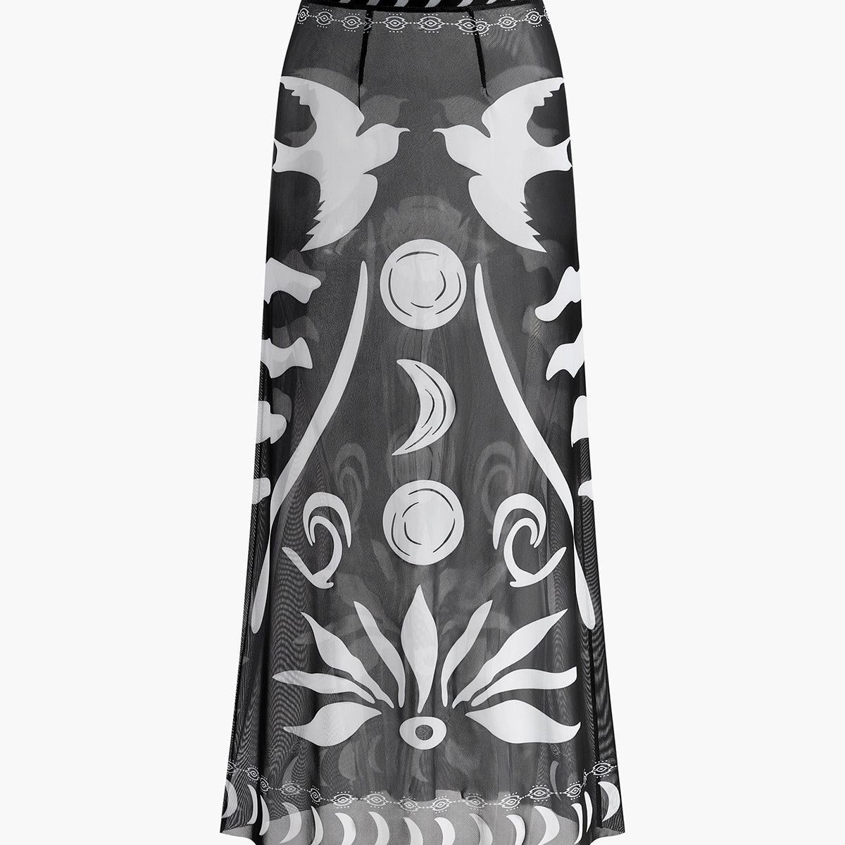 Şeffaf Desenli File Plaj Eteği