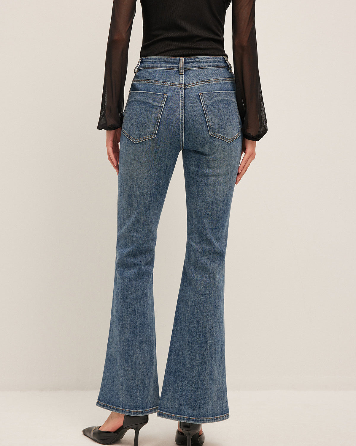 İspanyol Paça Orta Bel Kot Pantolon