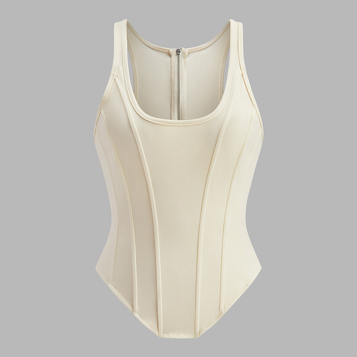 Kolsuz Bağcıklı Sırtı Fermuarlı Bluz