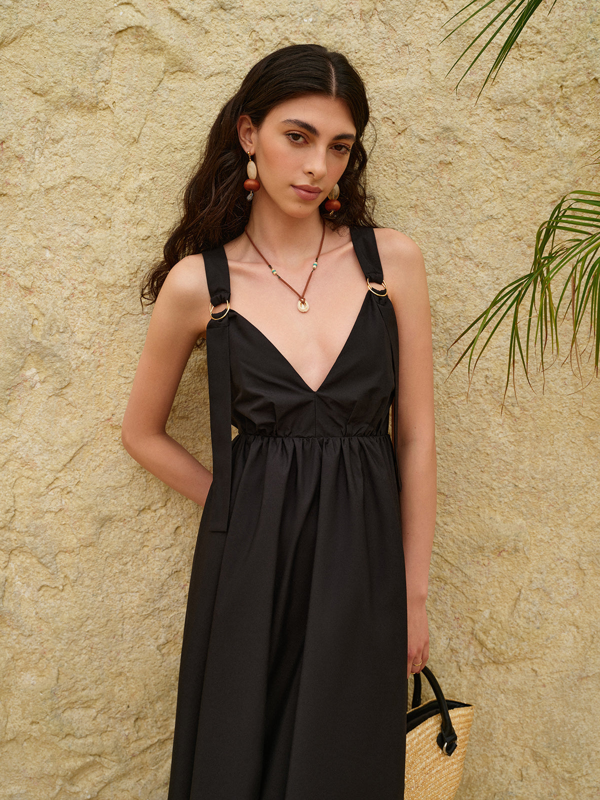 Sırtı Açık Askılı A Kesim Elbise