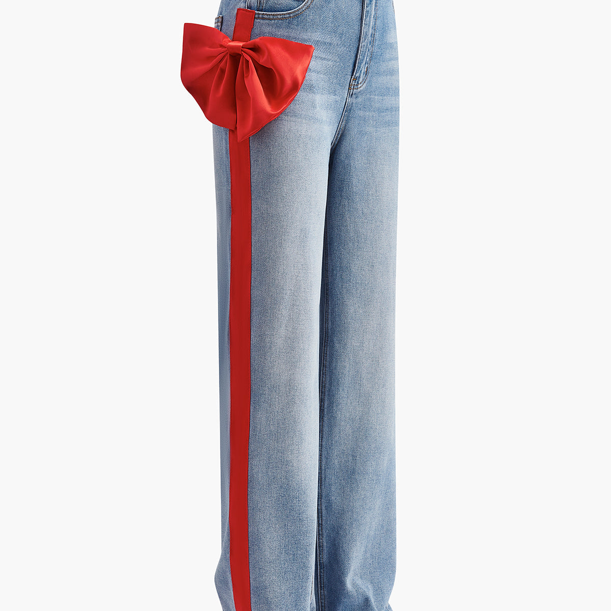 Orta Bel Fiyonk Detaylı Kot Pantolon