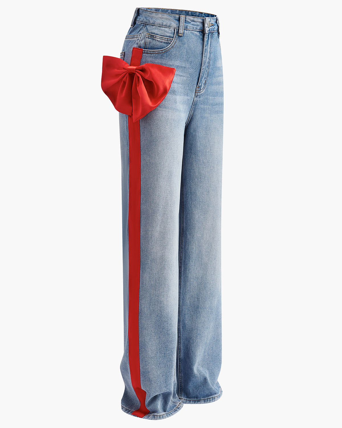 Orta Bel Fiyonk Detaylı Kot Pantolon