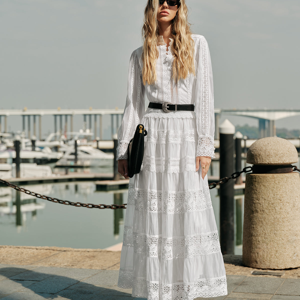 Dantel Detaylı Katlı Etek Takımı