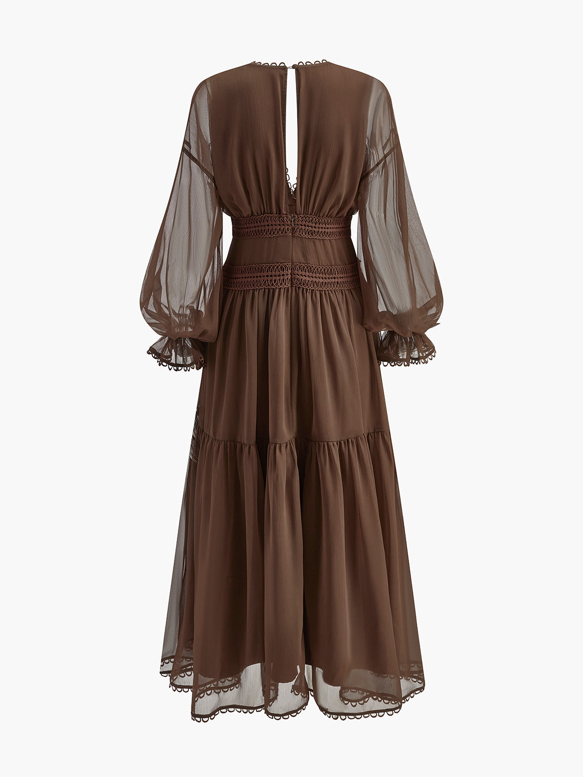 Bohem Tarzı Yarı Şeffaf Şifon Maxi Elbise