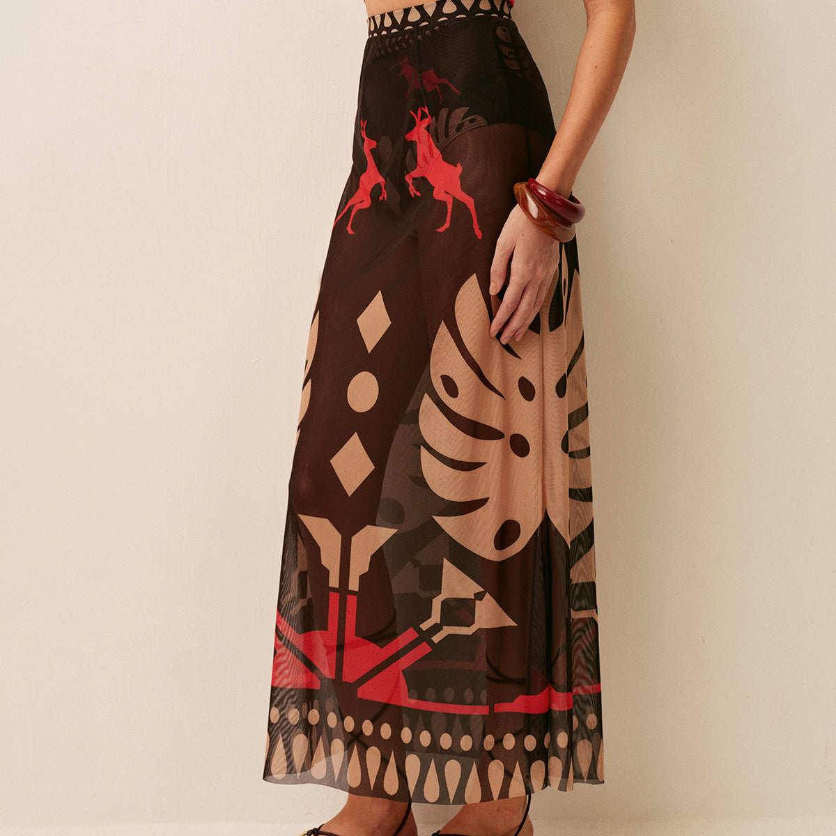 Şeffaf Baskılı Pareo Etek