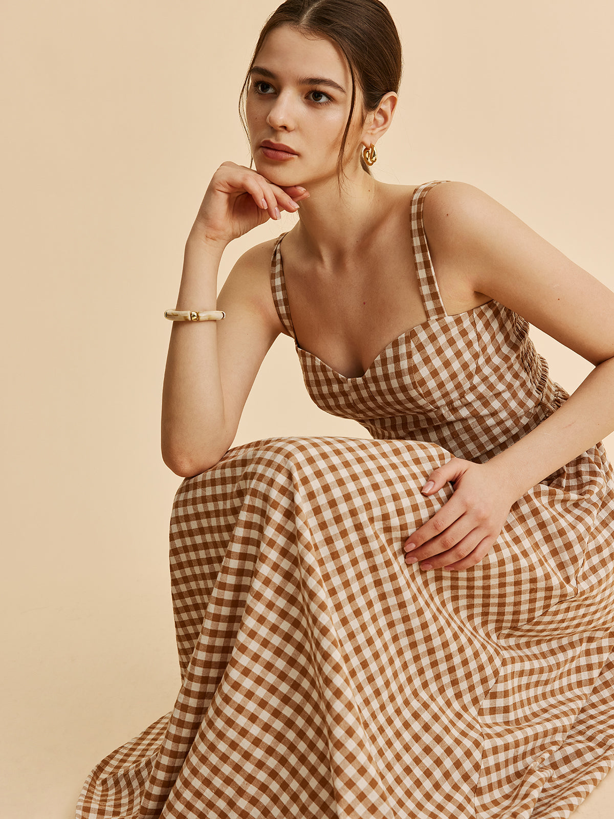 Pötikare Desenli Kemerli Büstiyer Elbise