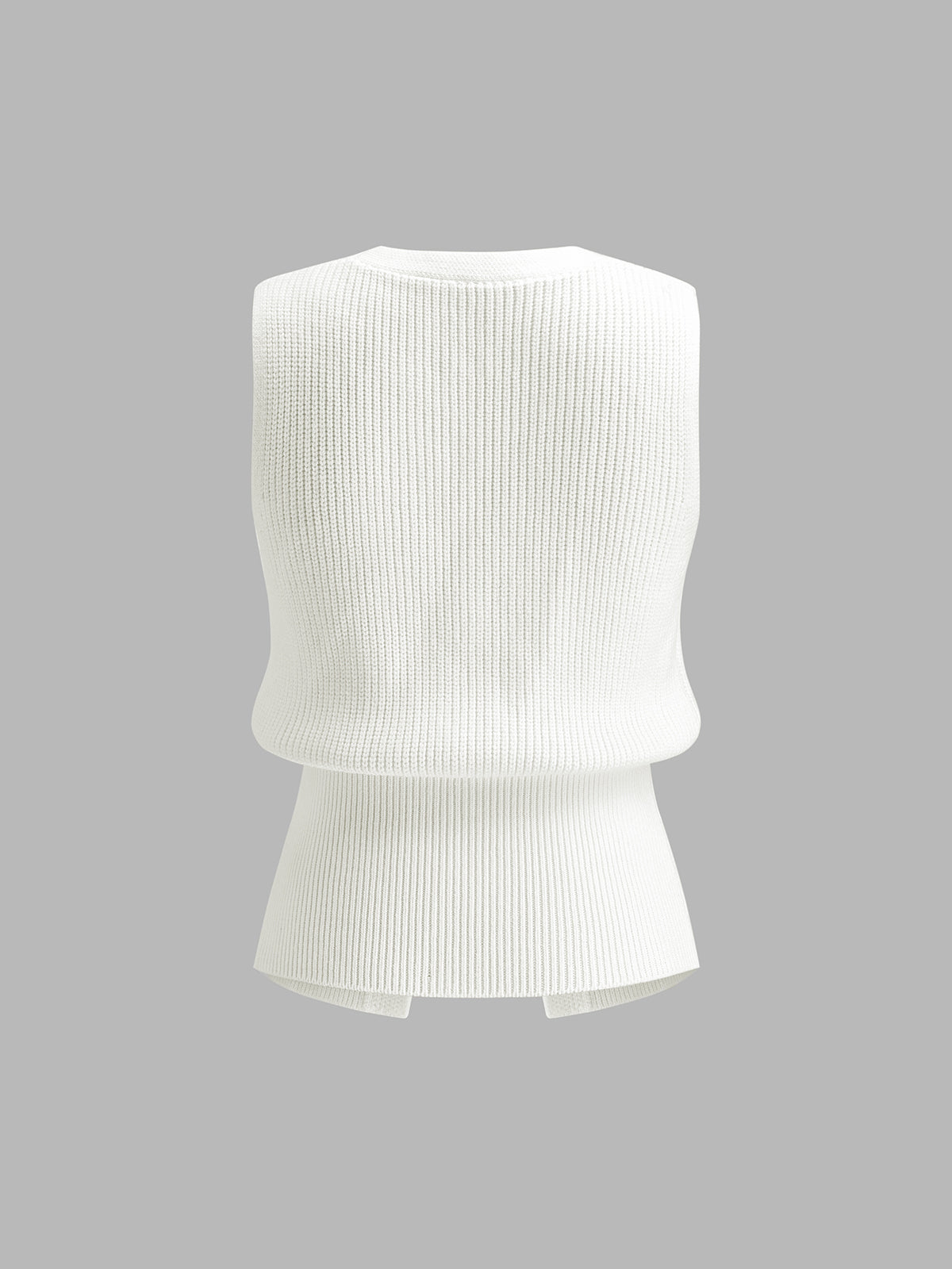 Metal Tokalı Bel Detaylı Triko Yelek