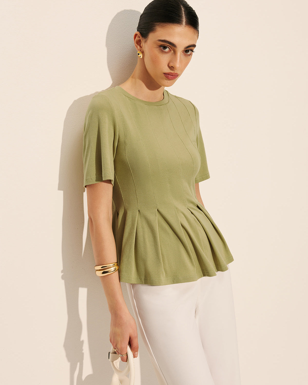 Pileli Peplum Fitilli Üst