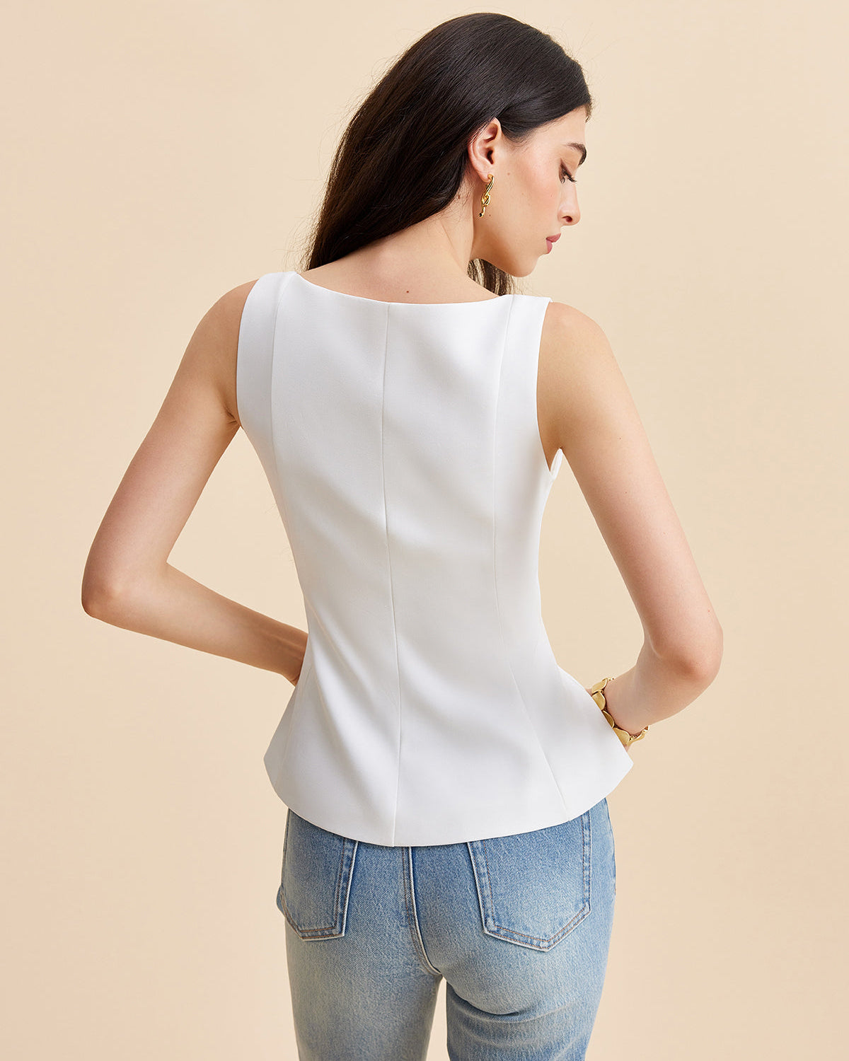 Kare Yaka Peplum Atlet