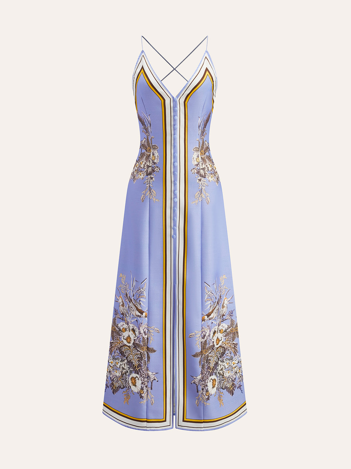 Çiçek Desenli Maxi Uzun Elbise