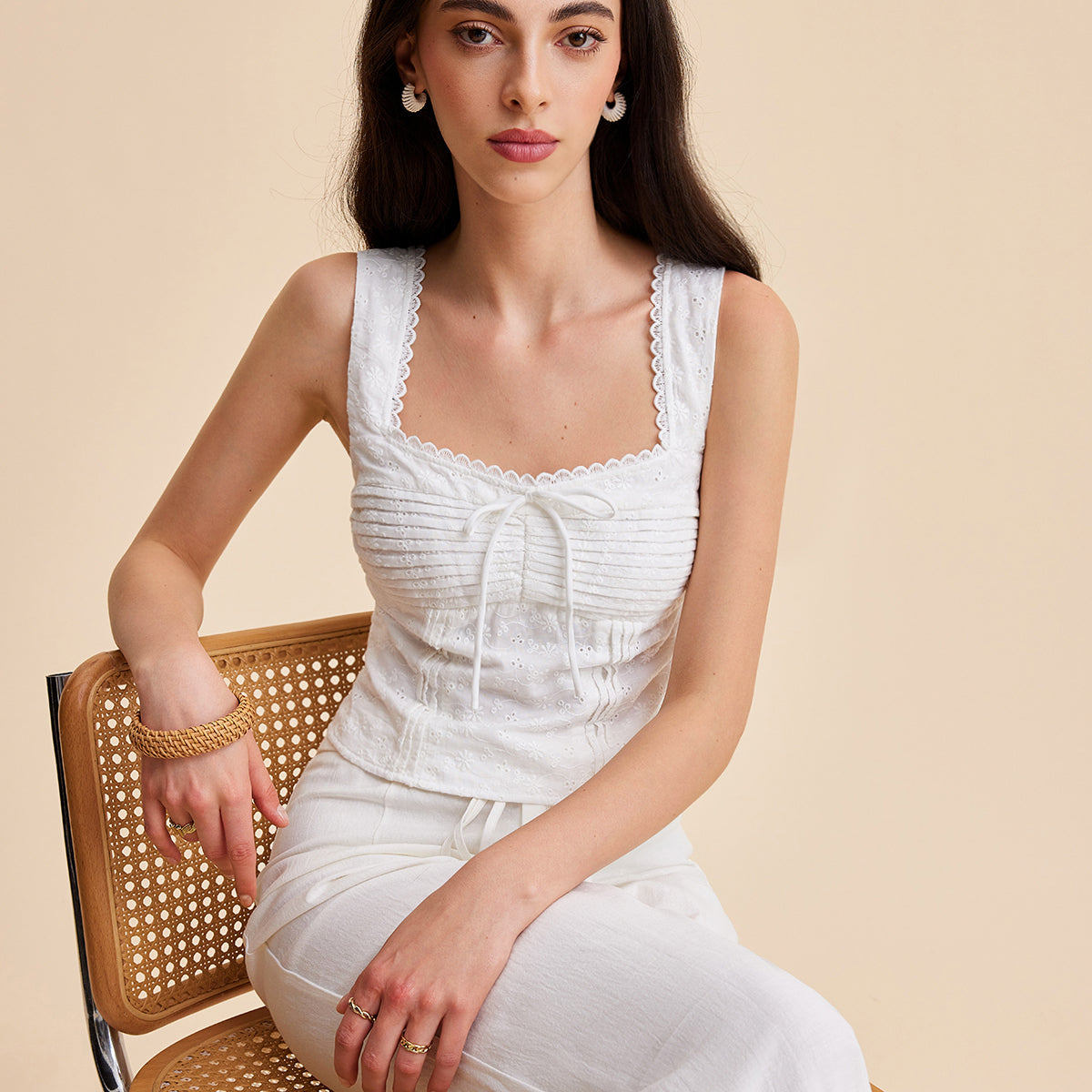 Pileli Pamuklu Fermuarlı Atlet