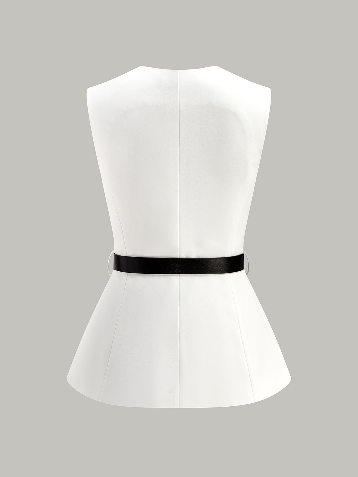 Düğme Detaylı Cepli ve Kemerli Bluz