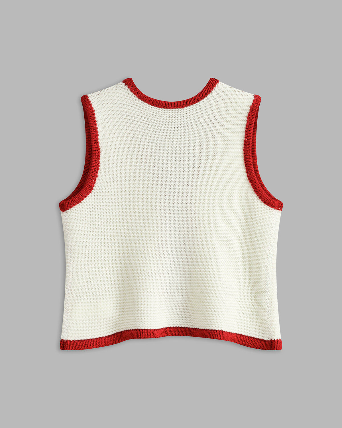 Renk Bloklu Bağcıklı Triko Yelek