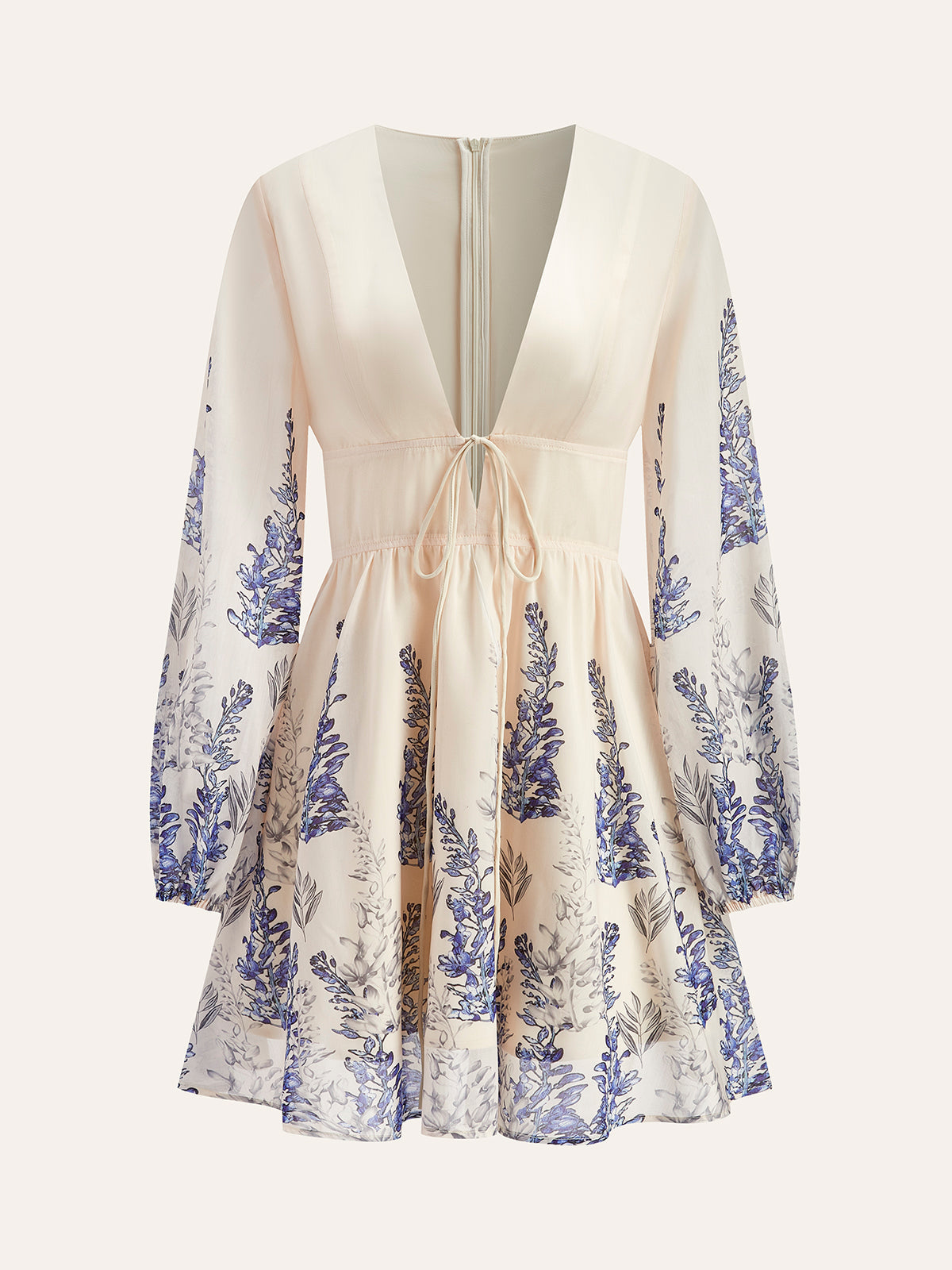 Çiçek Desenli Bağlamalı Elbise