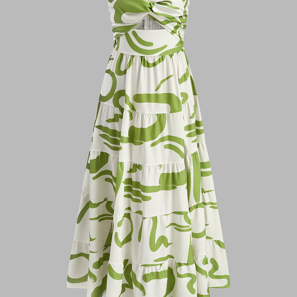 Önü Büzgülü Straplez Piliseli Maxi Elbise