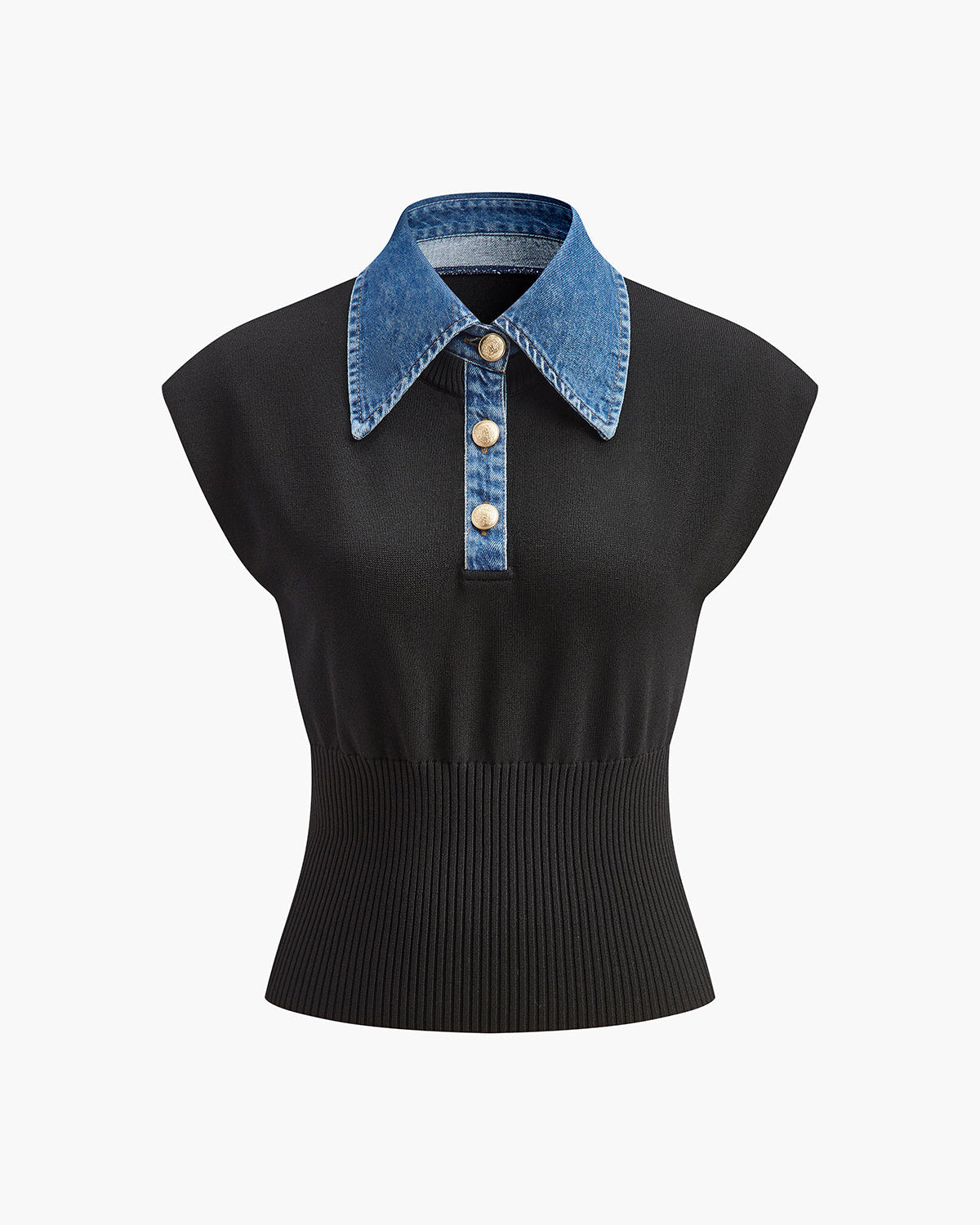 Kot Yaka Ribanalı Triko Bluz