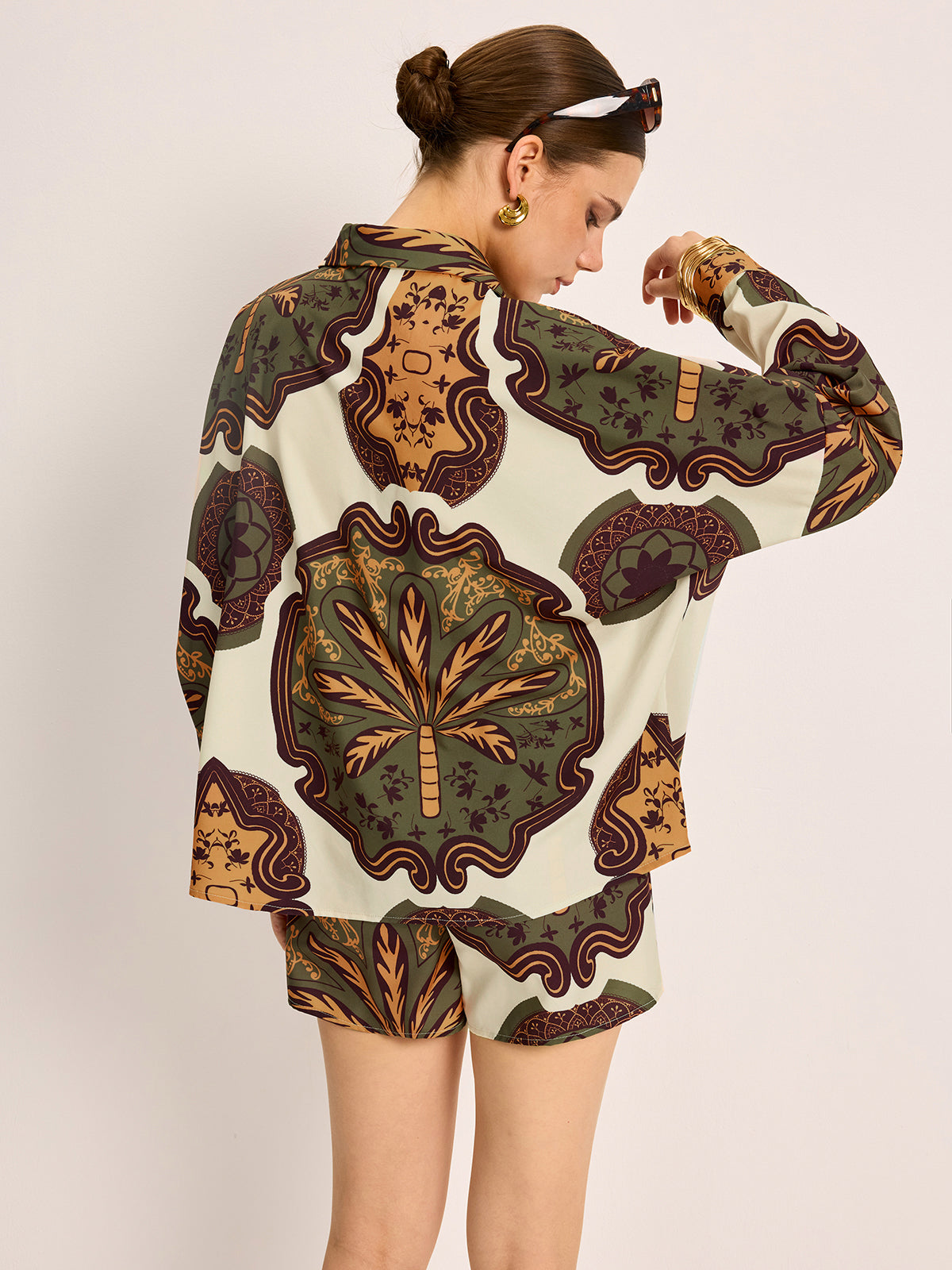 Baskılı Gömlek & Şort Takımı