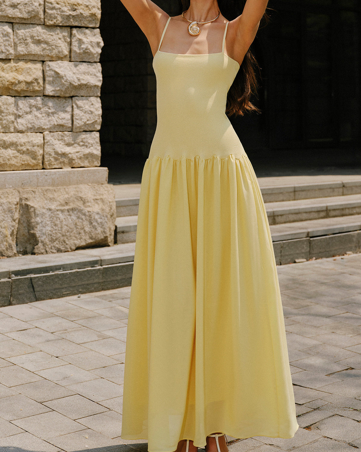 Pliseli Etek Askılı Kazak Elbise