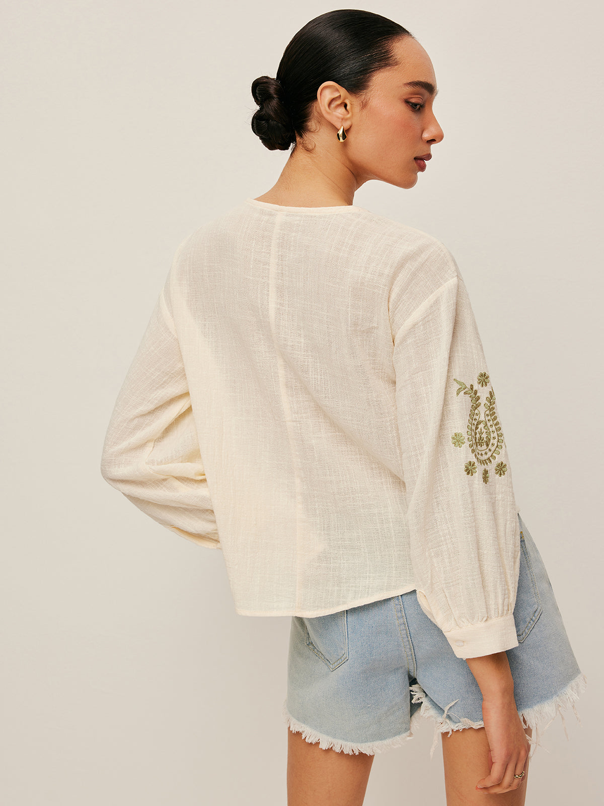 Bohem Nakışlı Bluz