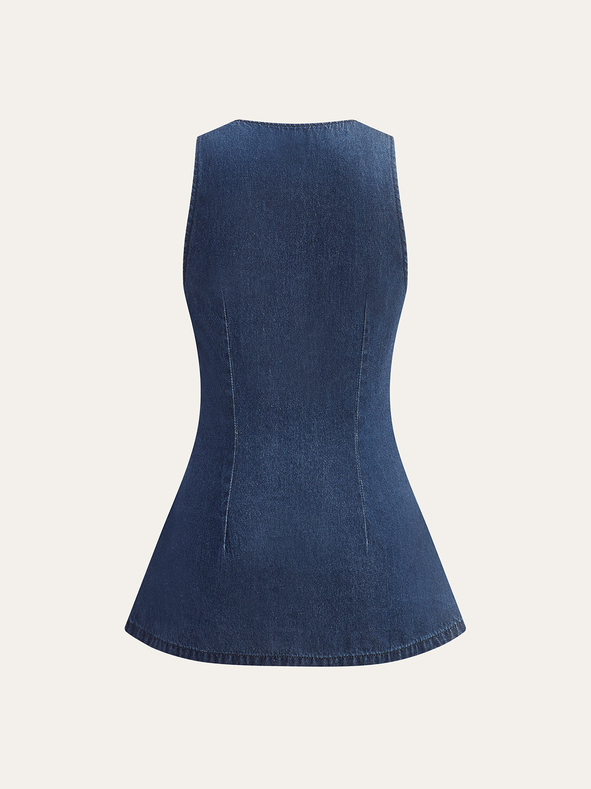 Klasik Düğmeli Kot Yelek