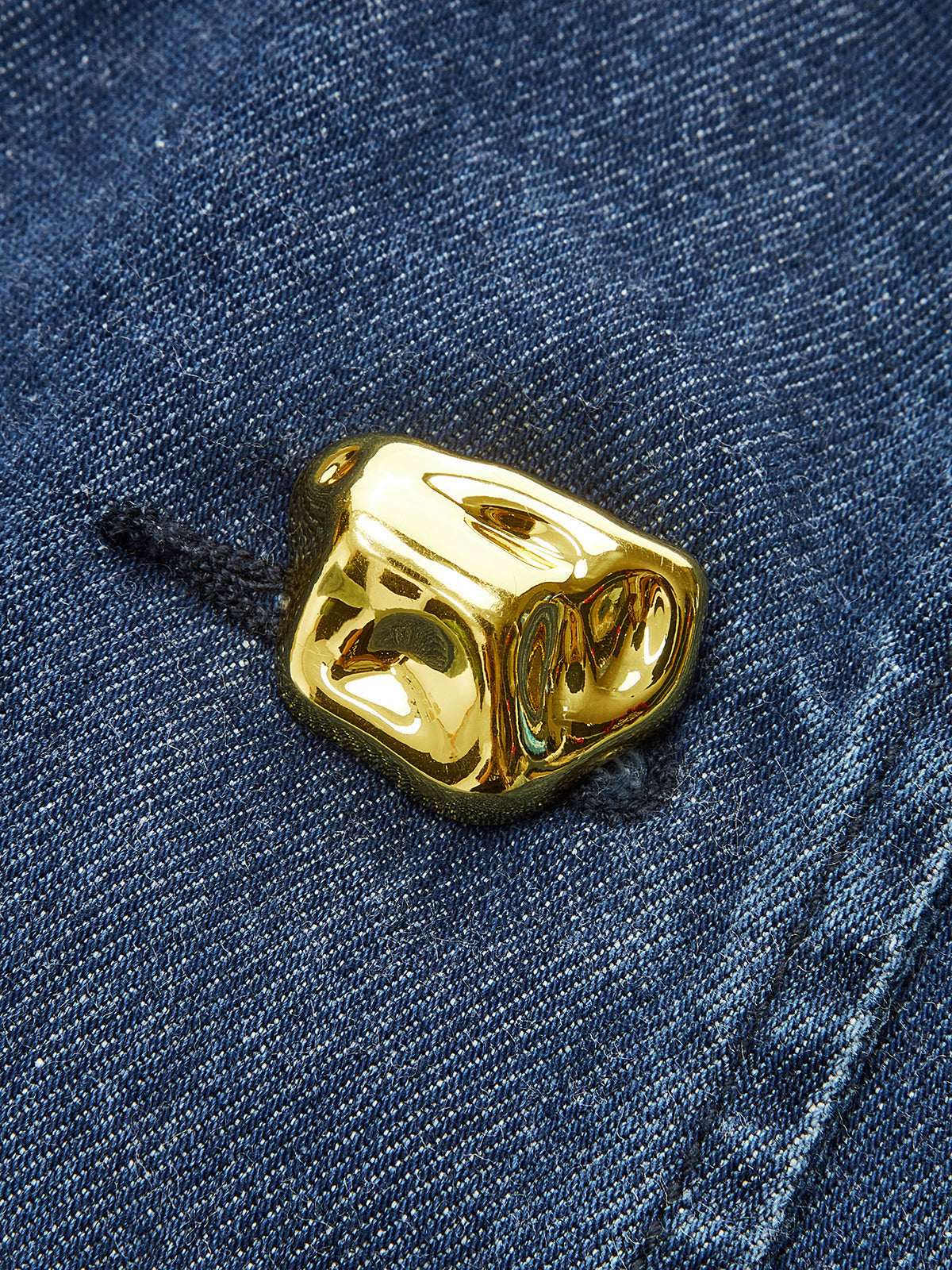 Klasik Düğmeli Kot Yelek