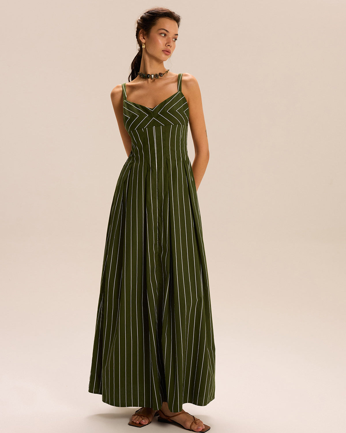 Çizgili Uzun Elbise