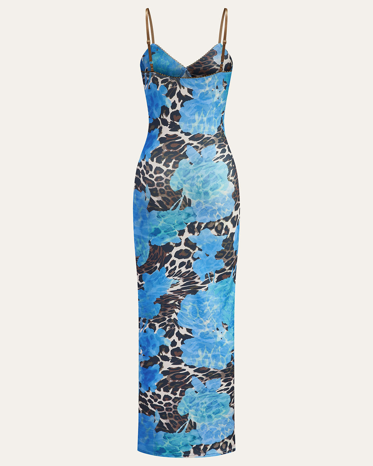 Leopar Desenli Uzun Elbise