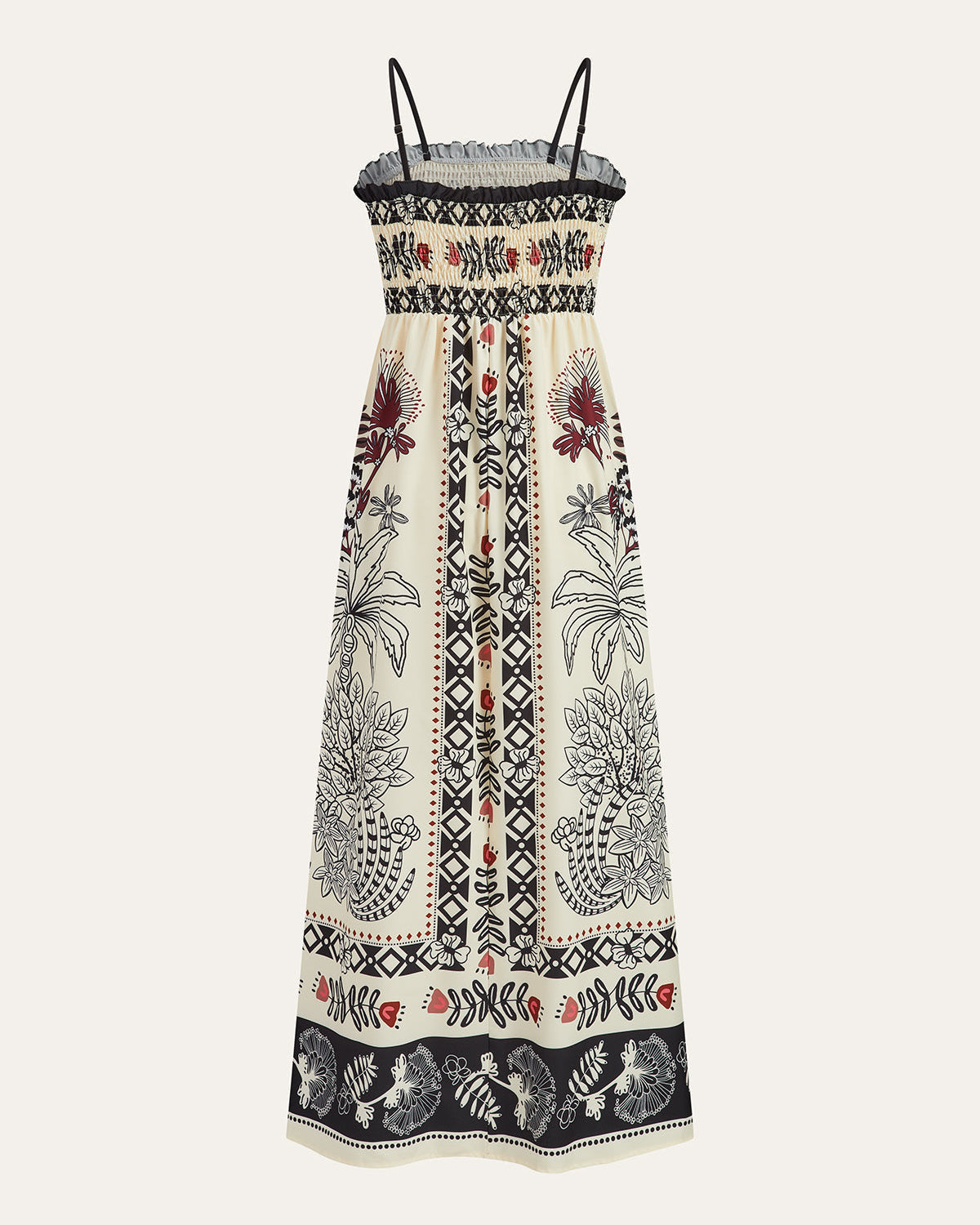 Etnik Tarz Baskılı Uzun Elbise