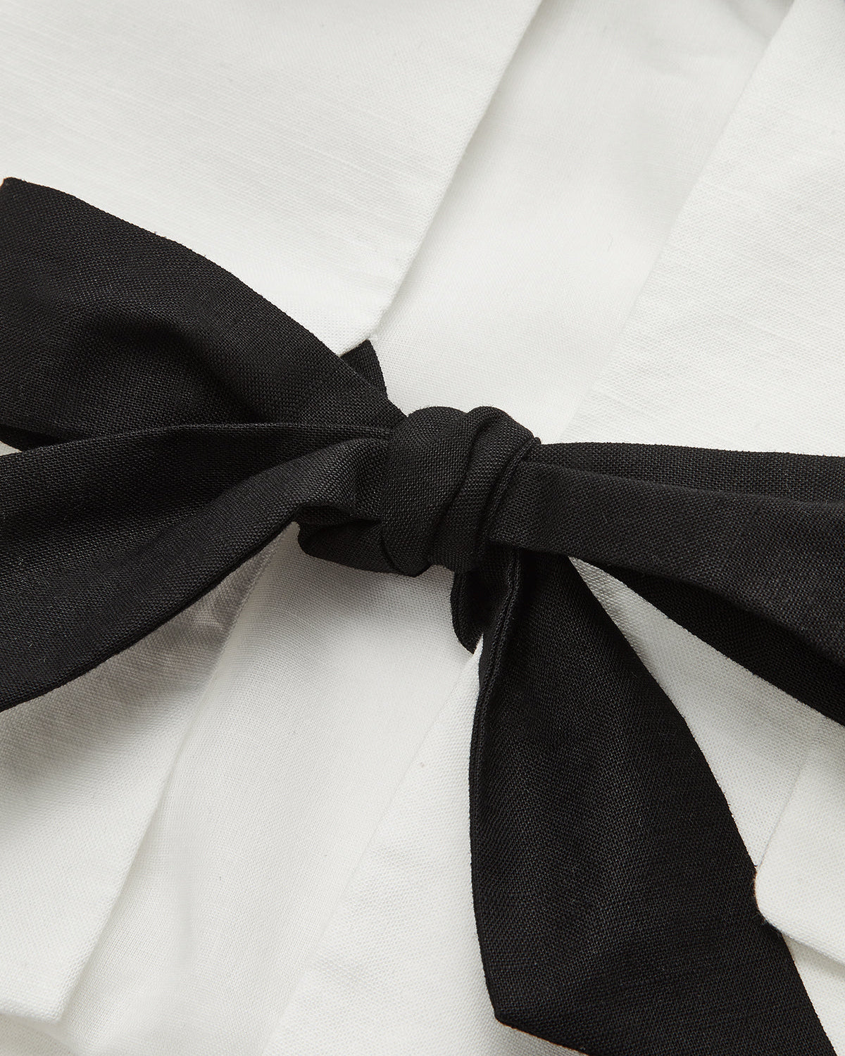 Pamuk & Keten Bağcıklı Kısa Blazer