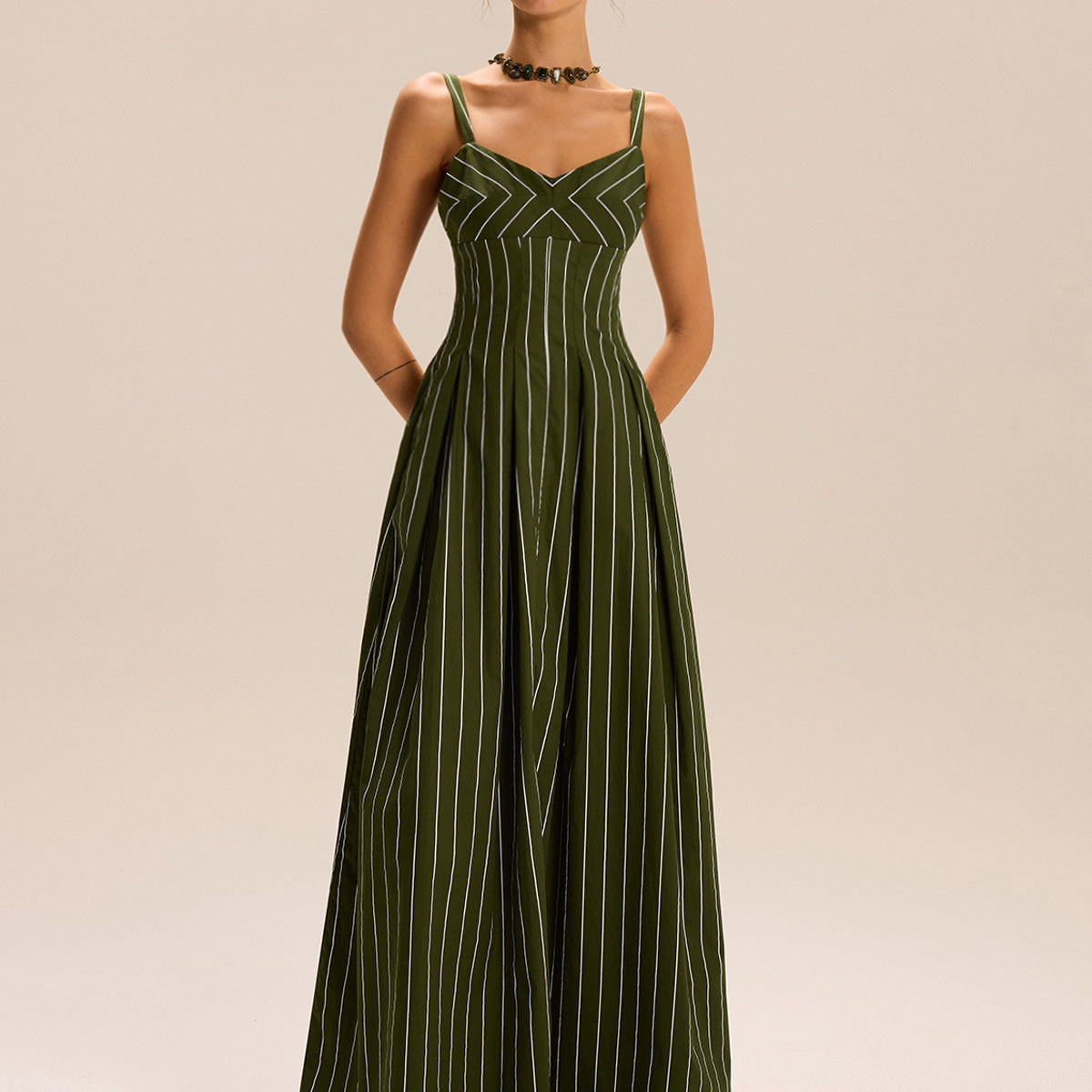 Çizgili Uzun Elbise