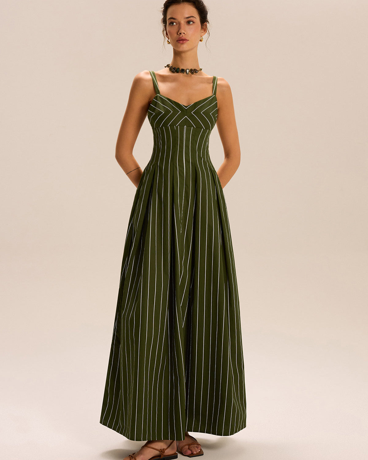 Çizgili Uzun Elbise