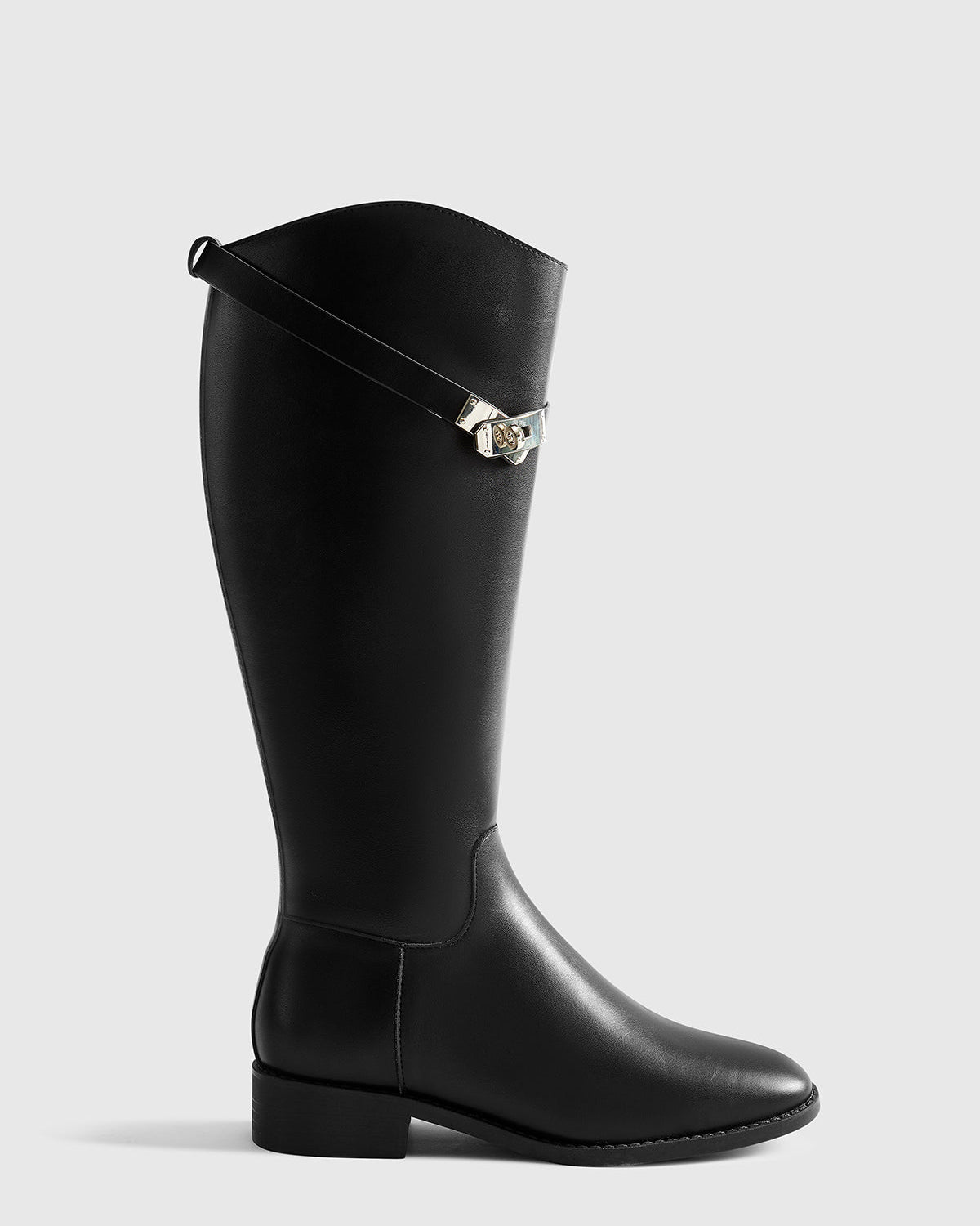 Kemer Detaylı Diz Boyu Şövalye Çizmesi