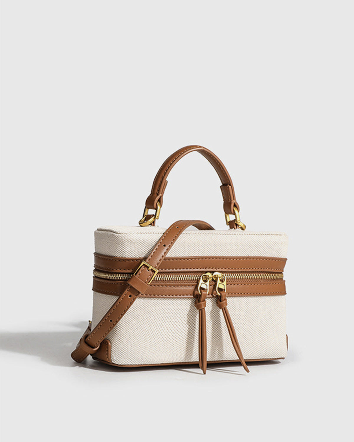 Çift Renkli Fermuarlı Çapraz Çanta