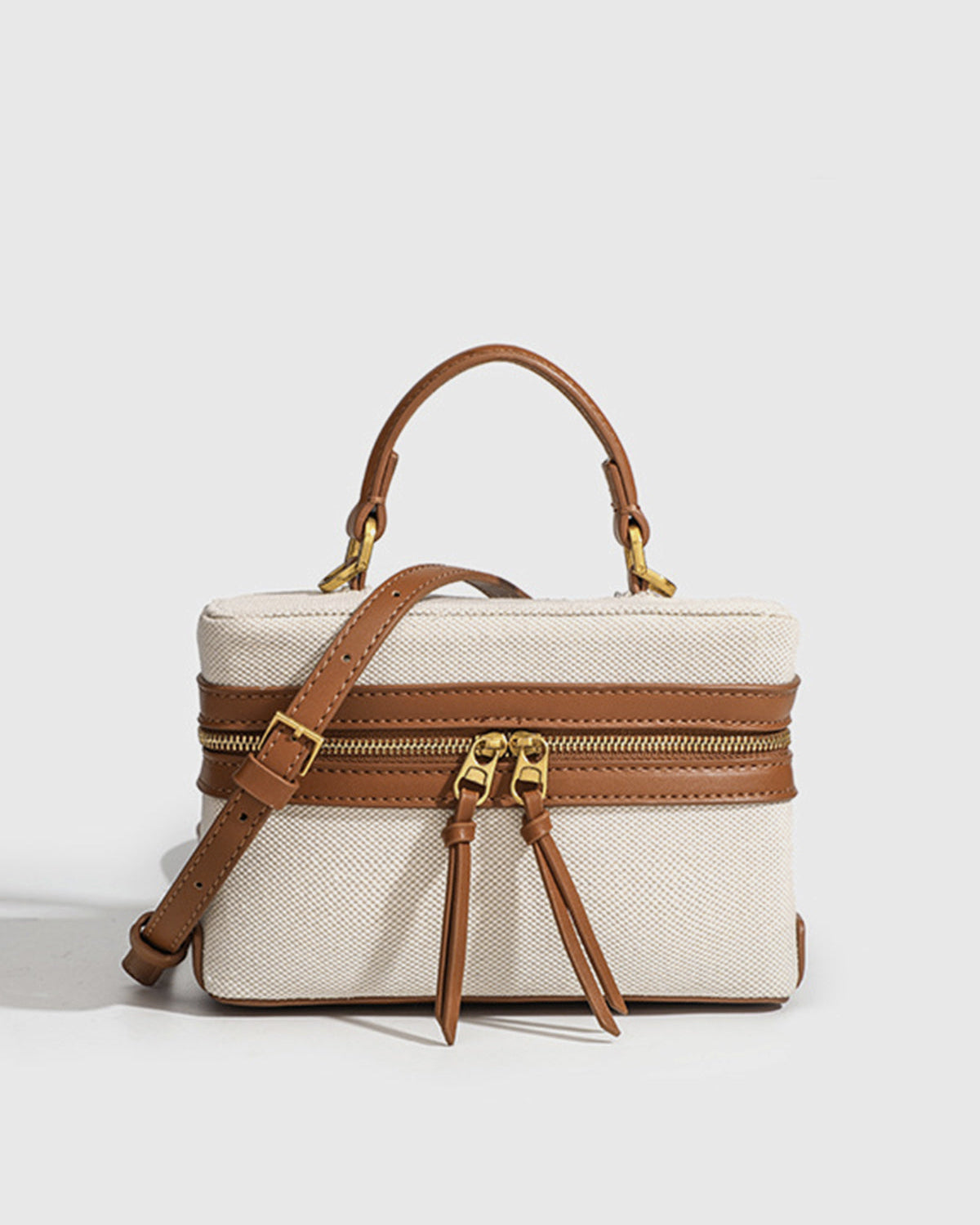 Çift Renkli Fermuarlı Çapraz Çanta