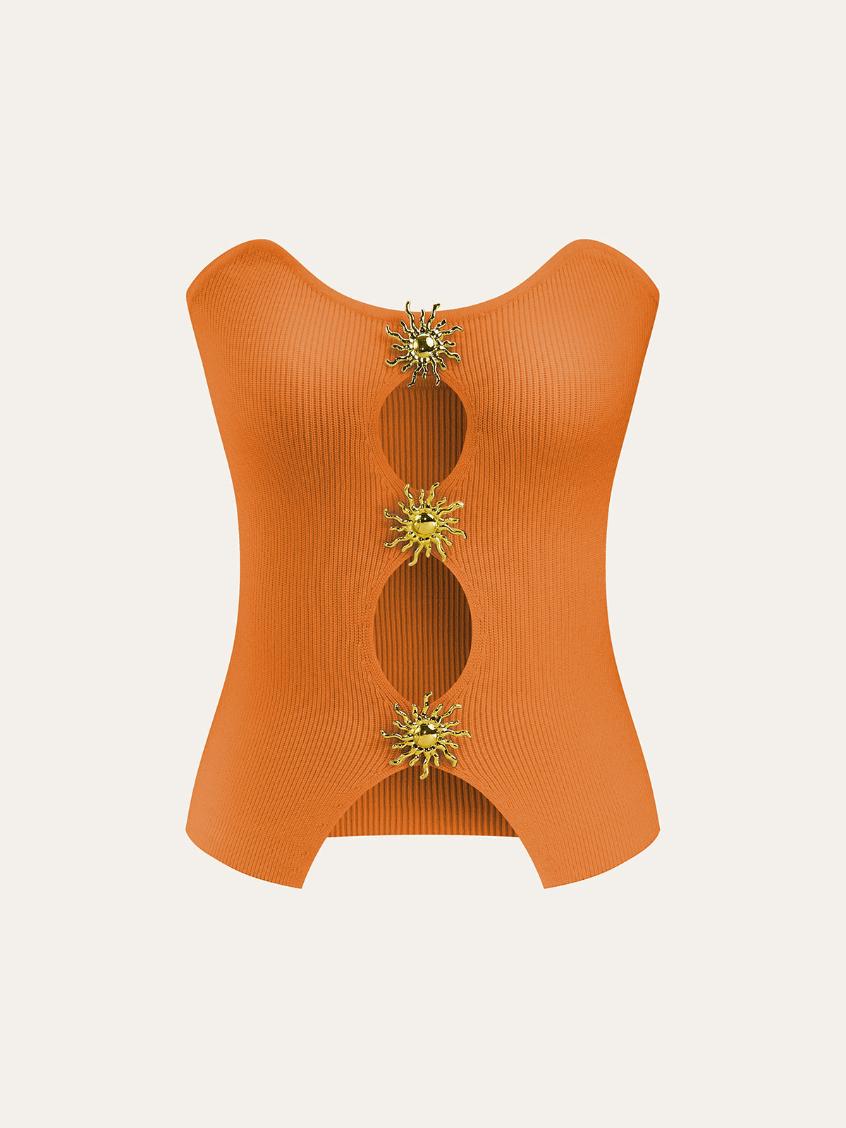 Metal Detaylı Kesik Triko Yelek