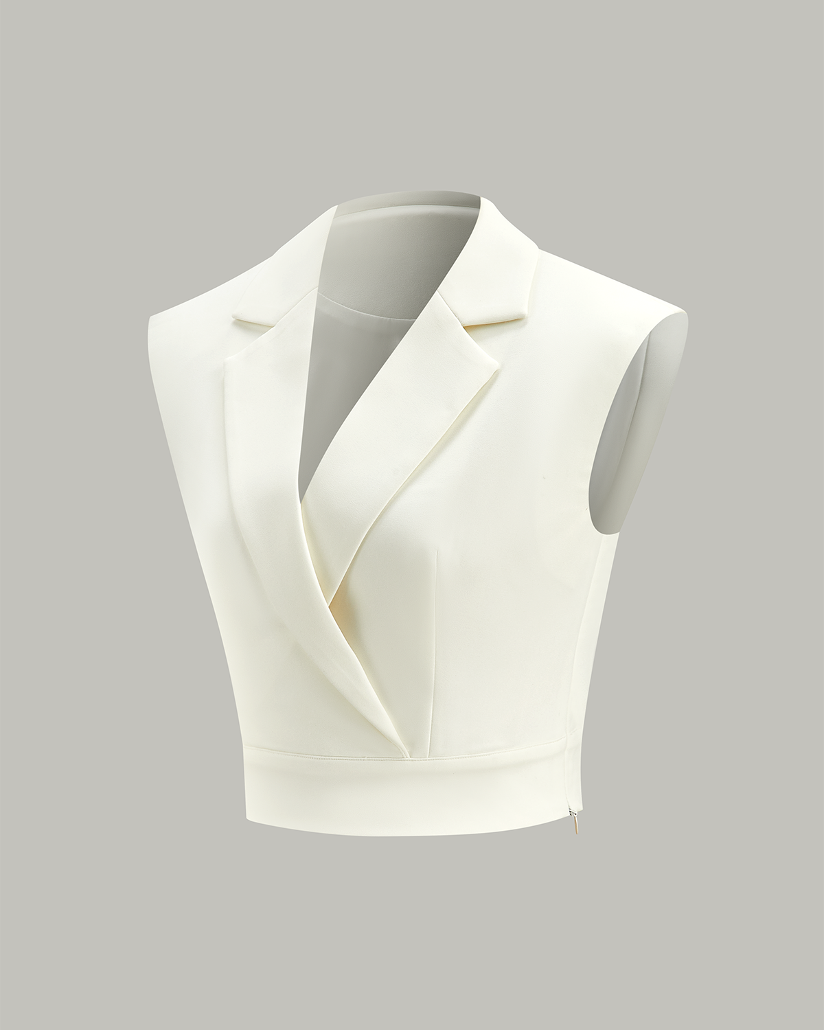 Kısa Kesim Geniş Omuzlu Bel Toparlayan Blazer Yelek