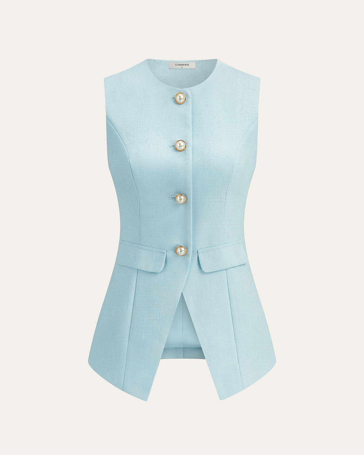 İnci Detaylı Tweed Blazer Yelek ve Mini Etek Takımı