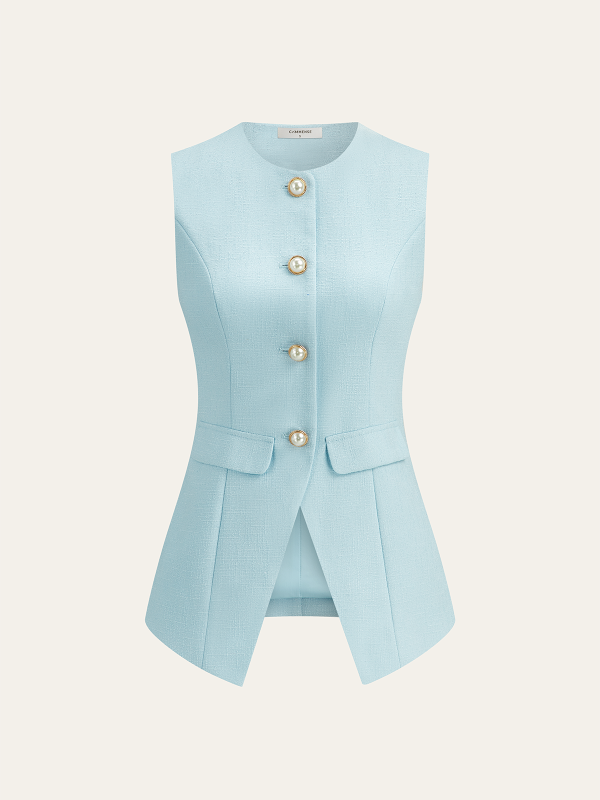 İnci Detaylı Tweed Blazer Yelek ve Mini Etek Takımı