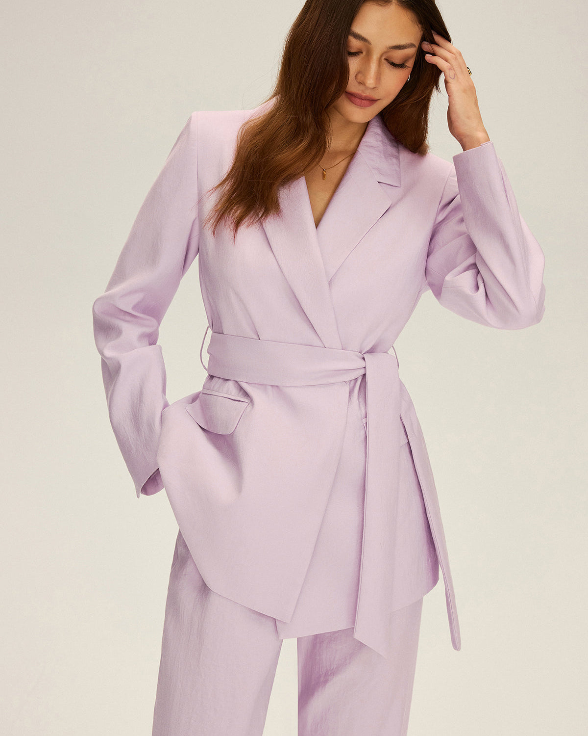 Uzun Kollu Kemerli Blazer