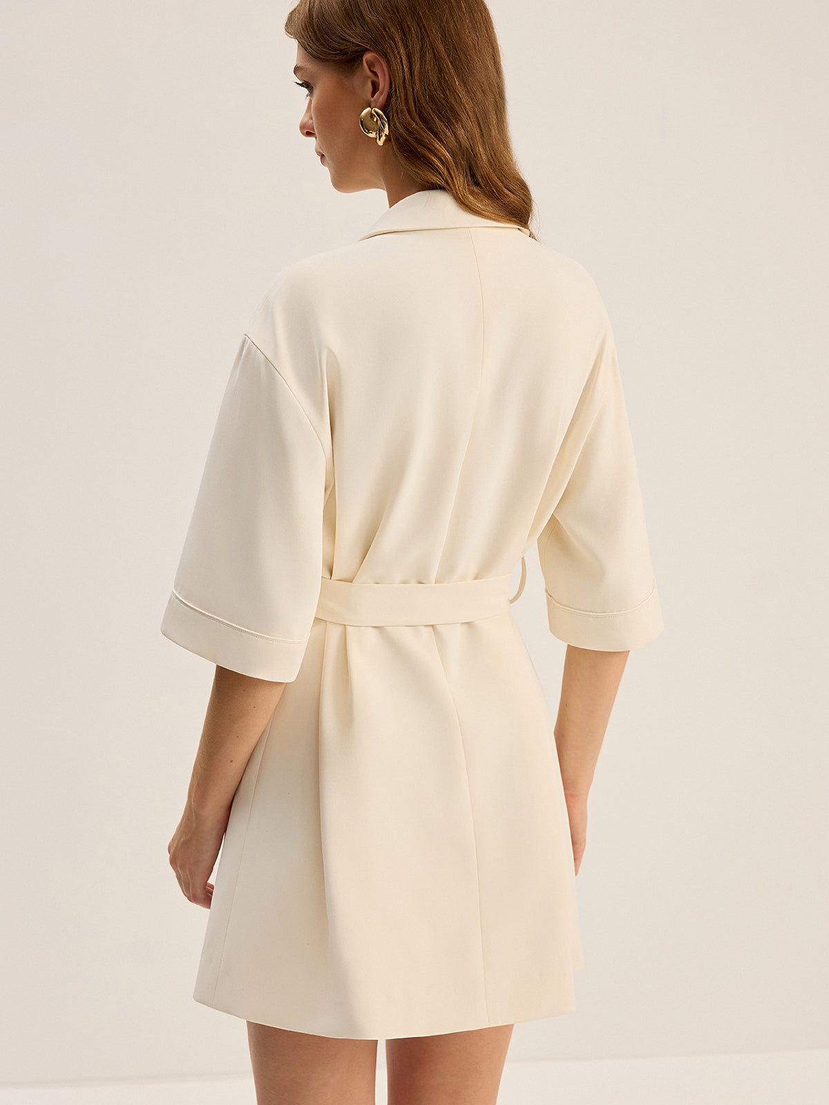 Kemerli Cepli Blazer Elbise