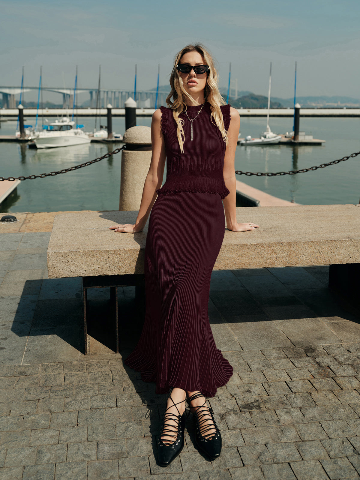 Tül Panelli Pileli Etek