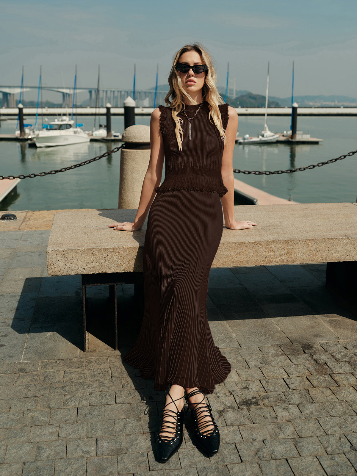 Tül Panelli Pileli Etek