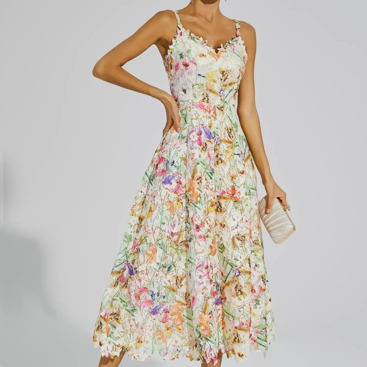 Boswell Çiçek İşlemeli Maxi Elbise