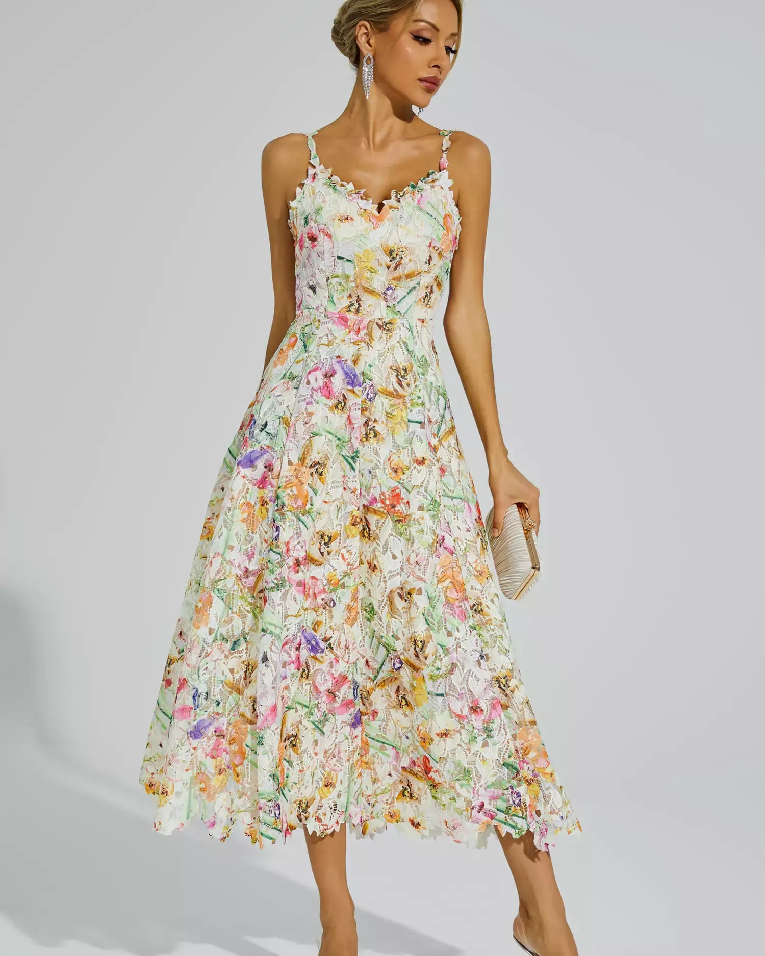 Boswell Çiçek İşlemeli Maxi Elbise