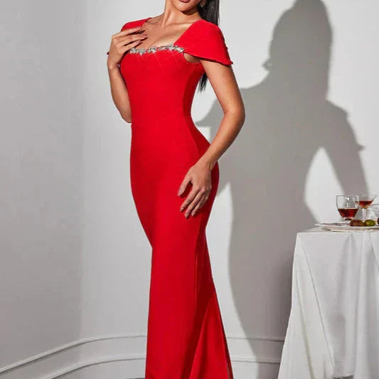 Corliss Taşlı Bandaj Maxi Elbise