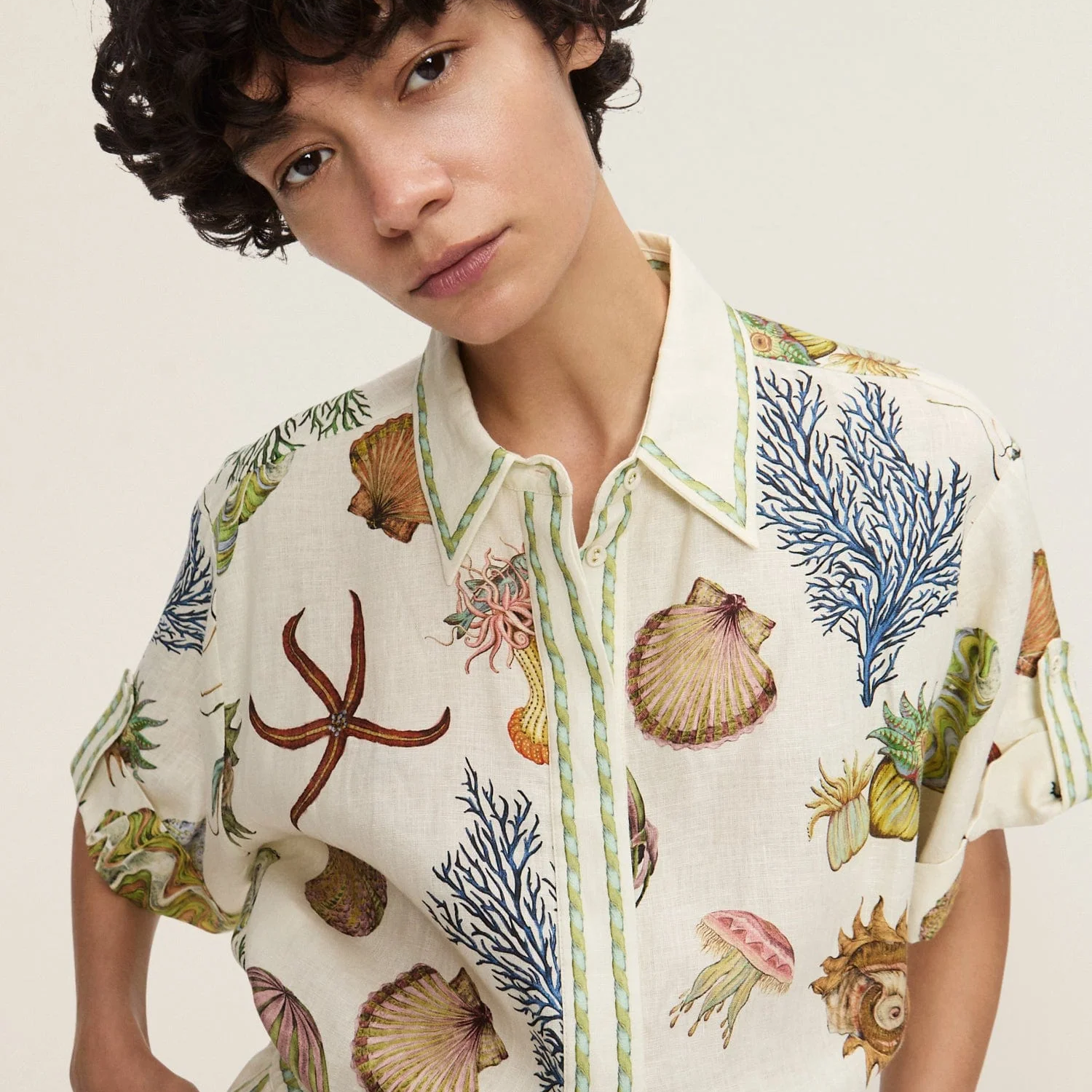 Ocean Garden Oversize Gömlek