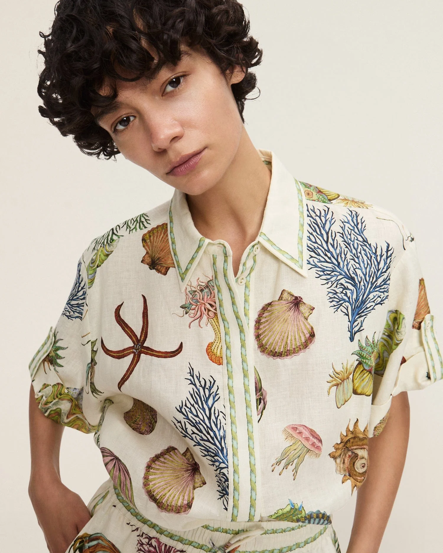 Ocean Garden Oversize Gömlek