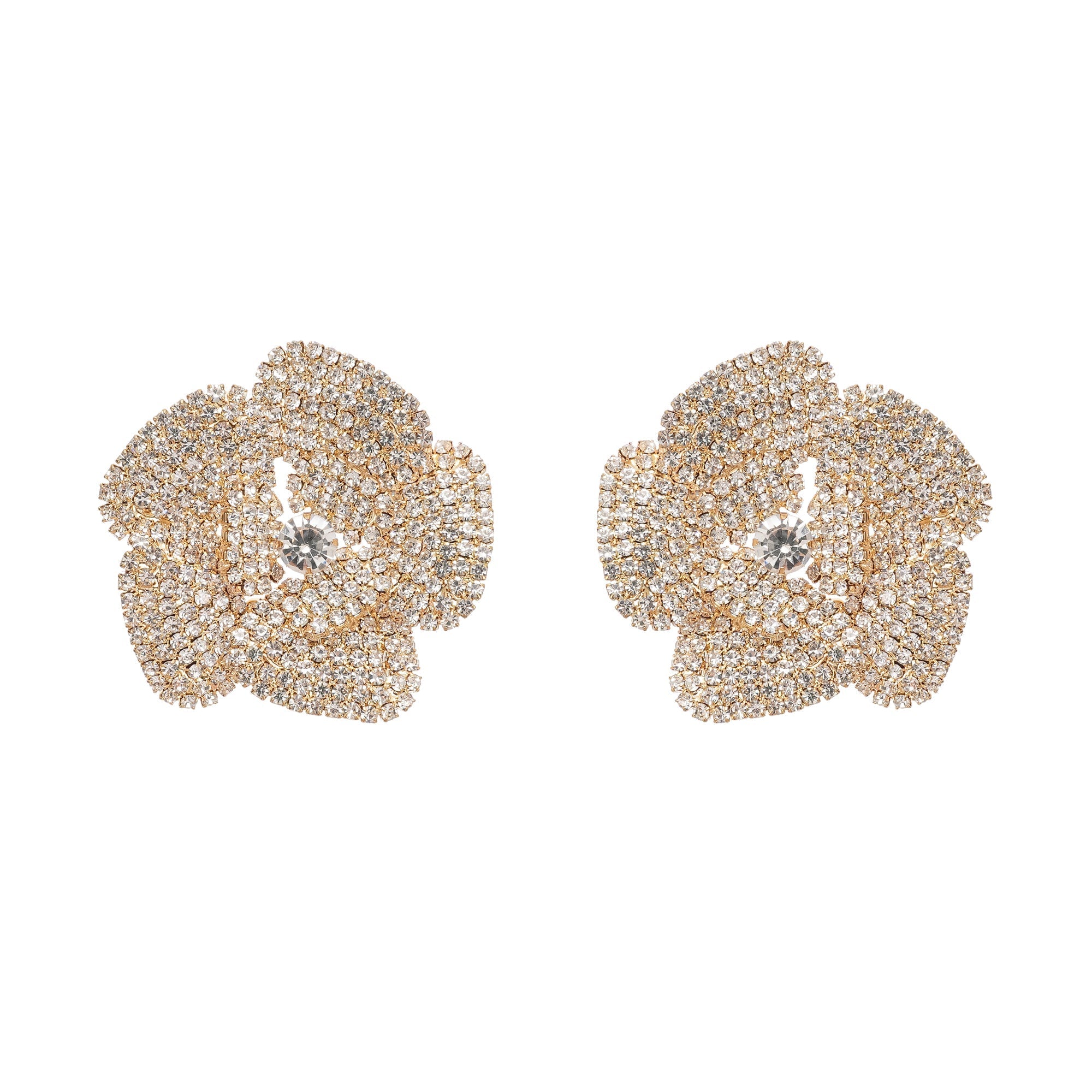 Saira kristal süslemeli çiçek küpeler