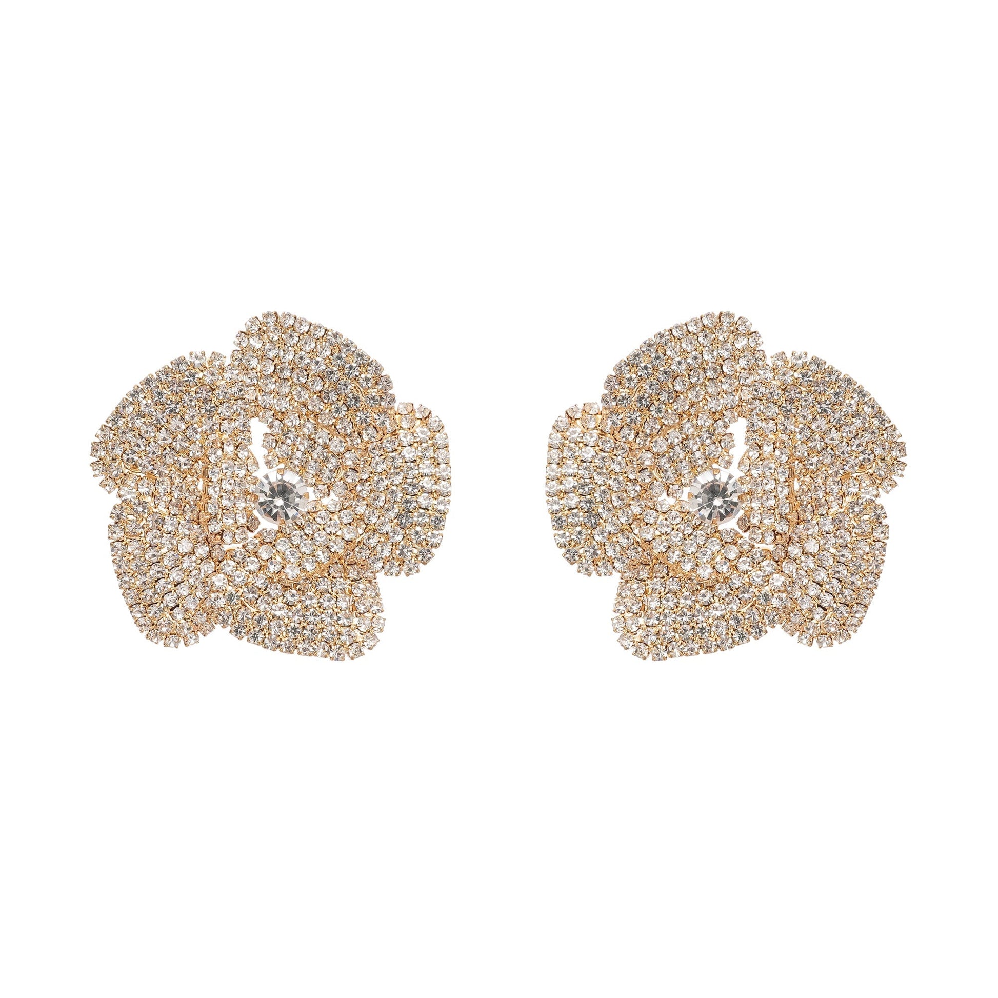 Saira kristal süslemeli çiçek küpeler